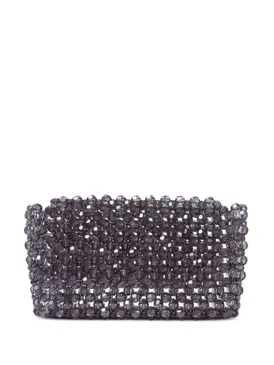 0711 Carla Beaded Clutch Bag In Blau