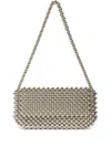 0711 Clover Beaded Shoulder Bag In Silver