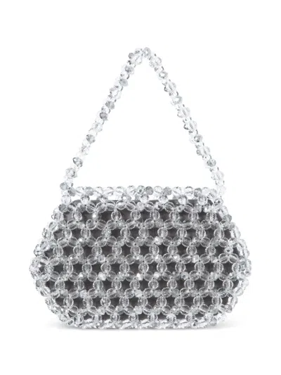 0711 Ella Beaded Mini Bag In White