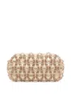 0711 Faceted-bead Embellished Clutch Bag In Brown