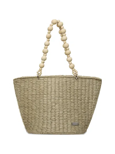 0711 Galia Woven Beach Bag In Green