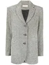 0711 Houndstooth Single-breasted Blazer In Multicolour