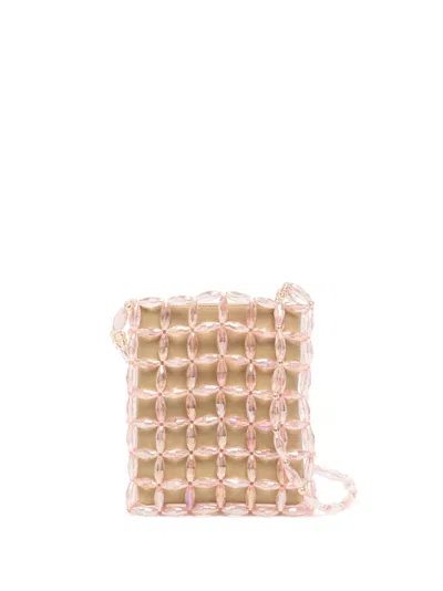 0711 Liv Bead-embellished Shoulder Bag In Pink