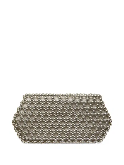 0711 Lizzie Beaded Clutch Bag In Gray