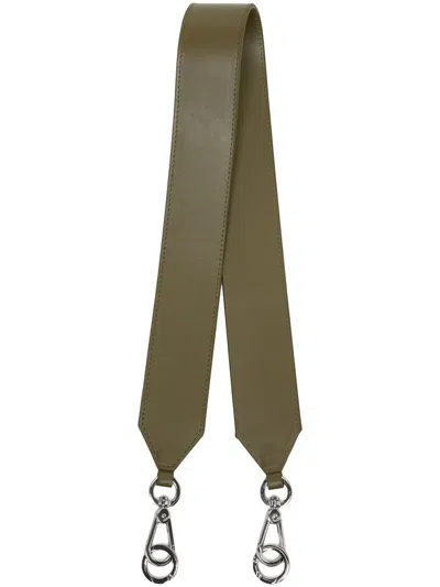 0711 Logo-print Leather Shoulder Strap In Grün