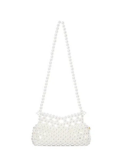 0711 Lucy Faux-pearl Mini Bag In White