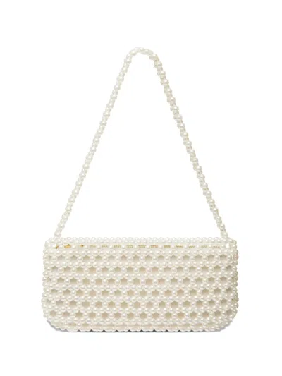 0711 May Beaded Shoulder Bag In White