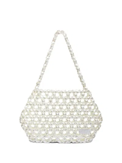 0711 Mini Ella Beaded Clutch Bag In White