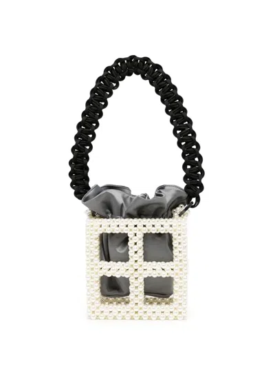 0711 Pearl-embellished Tote Bag In Gelb