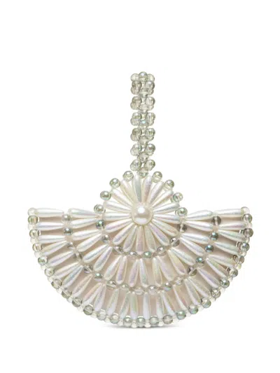 0711 Selene Beaded Clutch Bag In Neutral