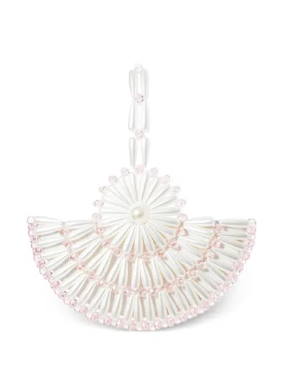 0711 Selene Faux-pearl Mini Clutch Bag In White