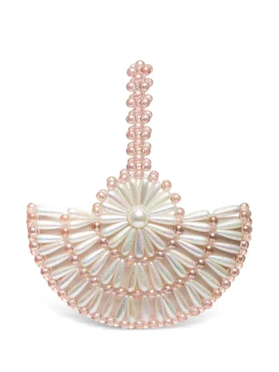 0711 Small Selene Beaded Clutch Bag In Neutral
