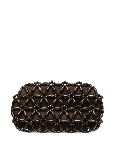 0711 Tebea Beaded Clutch Bag In Brown