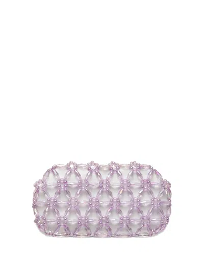 0711 Tebea Beaded Clutch Bag In Purple