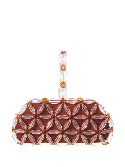 0711 Tebea Beaded Tote Bag In Red