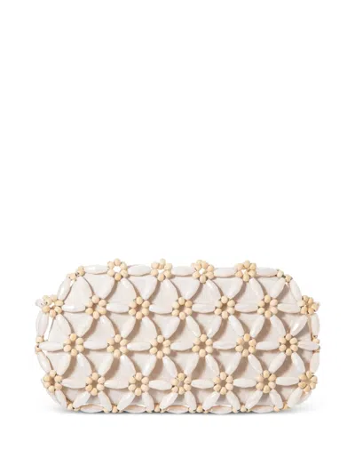 0711 Tebea Bead-embellished Clutch Bag In White