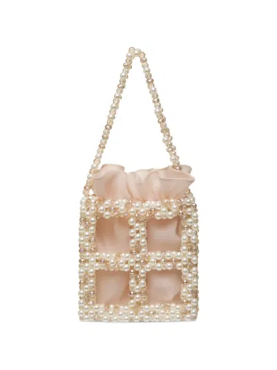 0711 Tekla Beaded Bucket Bag In Neutral