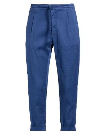 0/zero Construction Man Pants Bright Blue Size 33 Linen, Cotton, Elastane