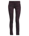 0/zero Construction Woman Pants Burgundy Size 25 Cotton, Polyester, Elastane In Red