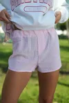 1 Fashion Gingham Shorts In Pink In Pink