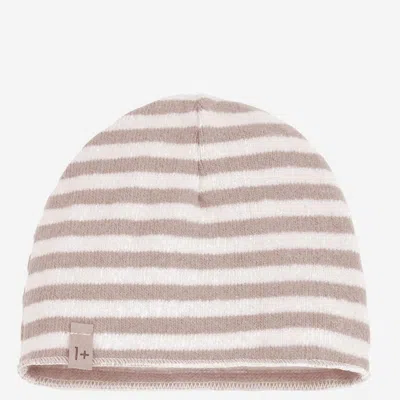 1+ In The Family 25w040 Striped Cotton Beanie In Pink