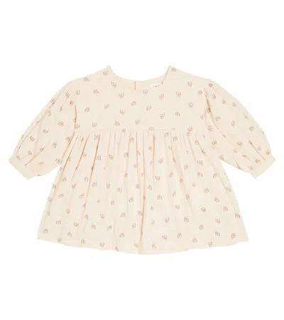 1+ In The Family Baby Annisa Floral Cotton Dress In Beige