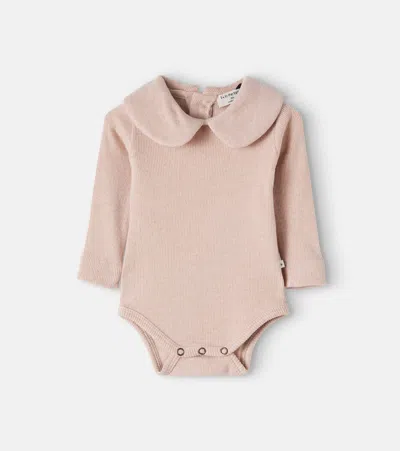 1+ In The Family Baby Avellino Ribbed-knit Bodysuit In Pink