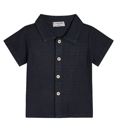 1+ In The Family Baby David Cotton Crêpe Shirt In Blue-notte
