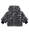 1+ In The Family Baby Ethan Checked Hooded Teddy Jacket In Navy