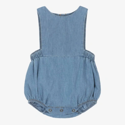 1+ In The Family Kids' 1 + In The Family Baby Girls Blue Cotton Chambray Shortie