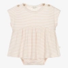 1+ IN THE FAMILY 1 + IN THE FAMILY BABY GIRLS IVORY & PINK COTTON DRESS