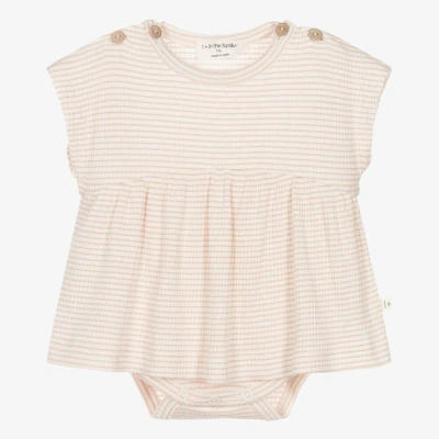 1+ In The Family 1 + In The Family Baby Girls Ivory & Pink Cotton Dress