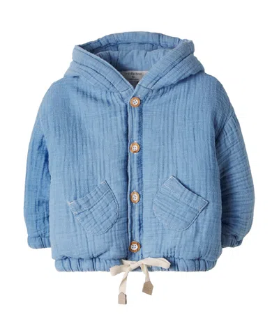 1+ In The Family Kids' Baby Imbros Cotton Muslin Puffer Jacket In Blue