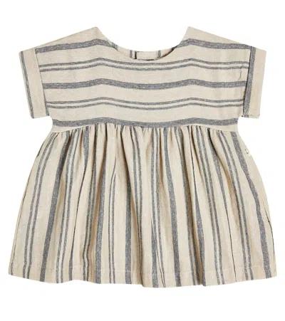 1+ In The Family Baby Josephine Striped Dress In Blue-notte