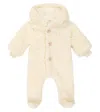 1+ In The Family Baby Liam Faux Shearling Onesie In Beige