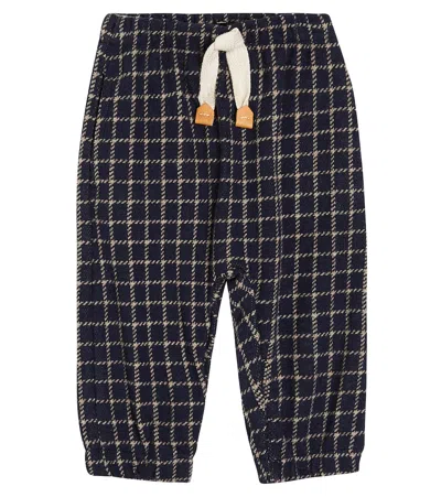 1+ In The Family Baby Moritz Checked Sweatpants In Blue