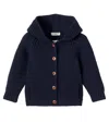 1+ In The Family Baby Morten Wool-blend Hooded Cardigan In Blue