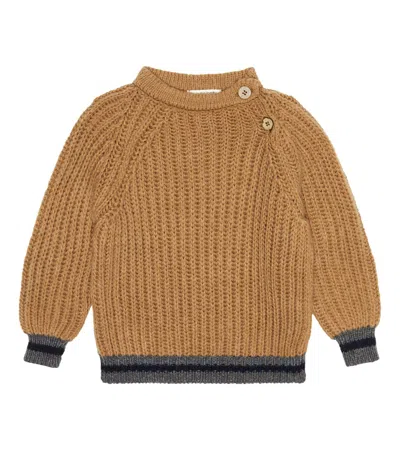 1+ In The Family Baby Pablo Ribbed-knit Sweater In Caramel