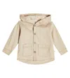 1+ In The Family Baby Pol Linen And Cotton-blend Hooded Jacket In Beige