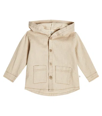1+ In The Family Baby Jacke Pol Aus Leinen Und Baumwolle In Beige