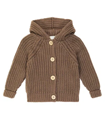 1+ In The Family Babies' Knit Cardigan Caramel In Brown