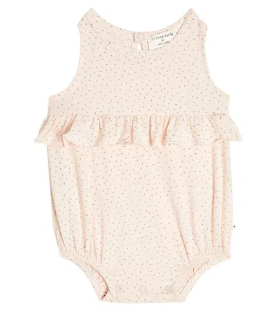 1+ In The Family Baby Vinyet Cotton Onesie In Blush
