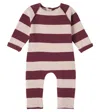 1+ In The Family Baby Wolfgang Knitted Cotton-blend Onesie In Burgundy