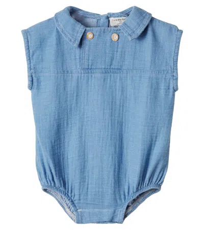 1+ In The Family Kids' Baby Zacinto Cotton Muslin Bodysuit In Blue