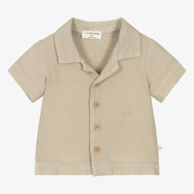 1+ In The Family Babies' 1 + In The Family Boys Beige Cotton Shirt