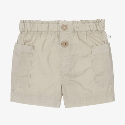 1+ In The Family Babies' 1 + In The Family Boys Beige Cotton Shorts
