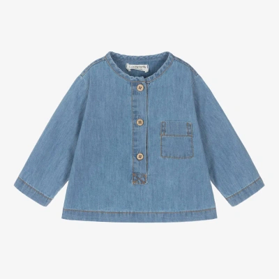 1+ In The Family Babies' 1 + In The Family Boys Blue Cotton Chambray Shirt