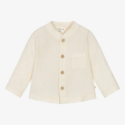 1+ In The Family Kids' 1 + In The Family Boys Ivory Cotton Shirt