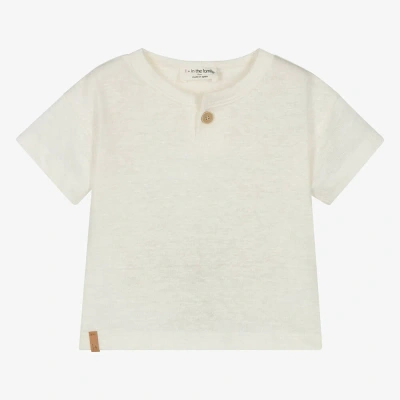 1+ In The Family Babies' 1 + In The Family Boys Ivory Linen T-shirt