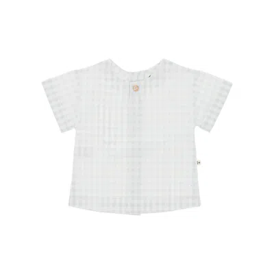 1+ In The Family Check Cotton-blend Shirt Kids In Blue